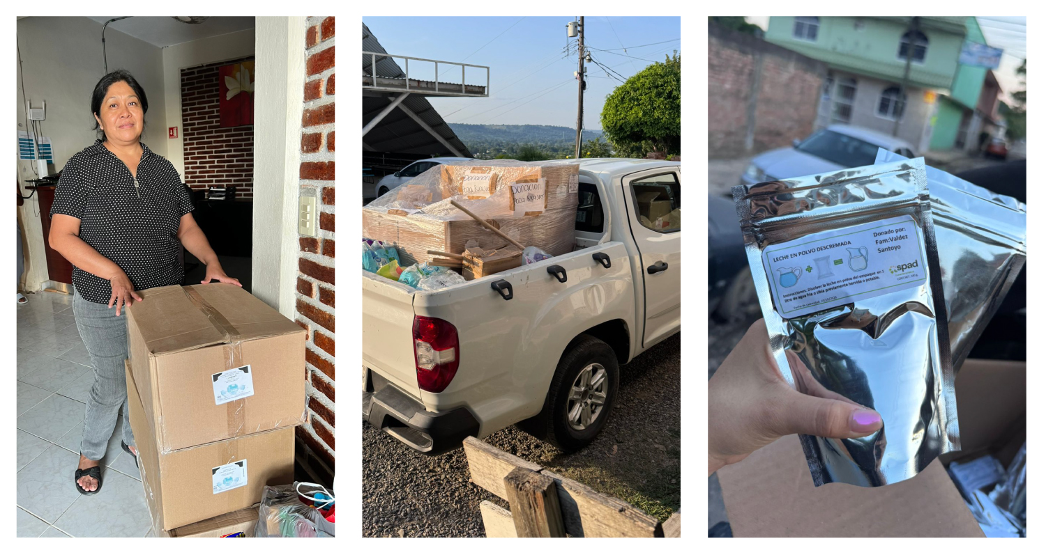SPAD dona leche en polvo a familias afectadas por inundaciones en Poza Rica, Veracruz